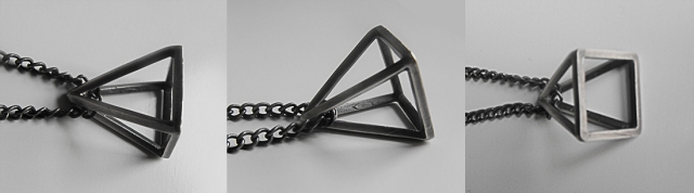 Handmade pyramid necklace by Brutal Jewellery