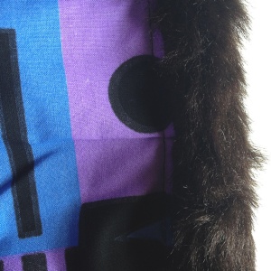 Handmade faux fur Bear Hood detail